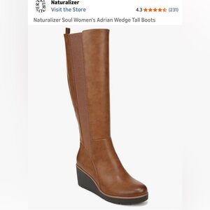 Naturalizer SOUL Adrian Wedge Tall Boot Brown 7.5